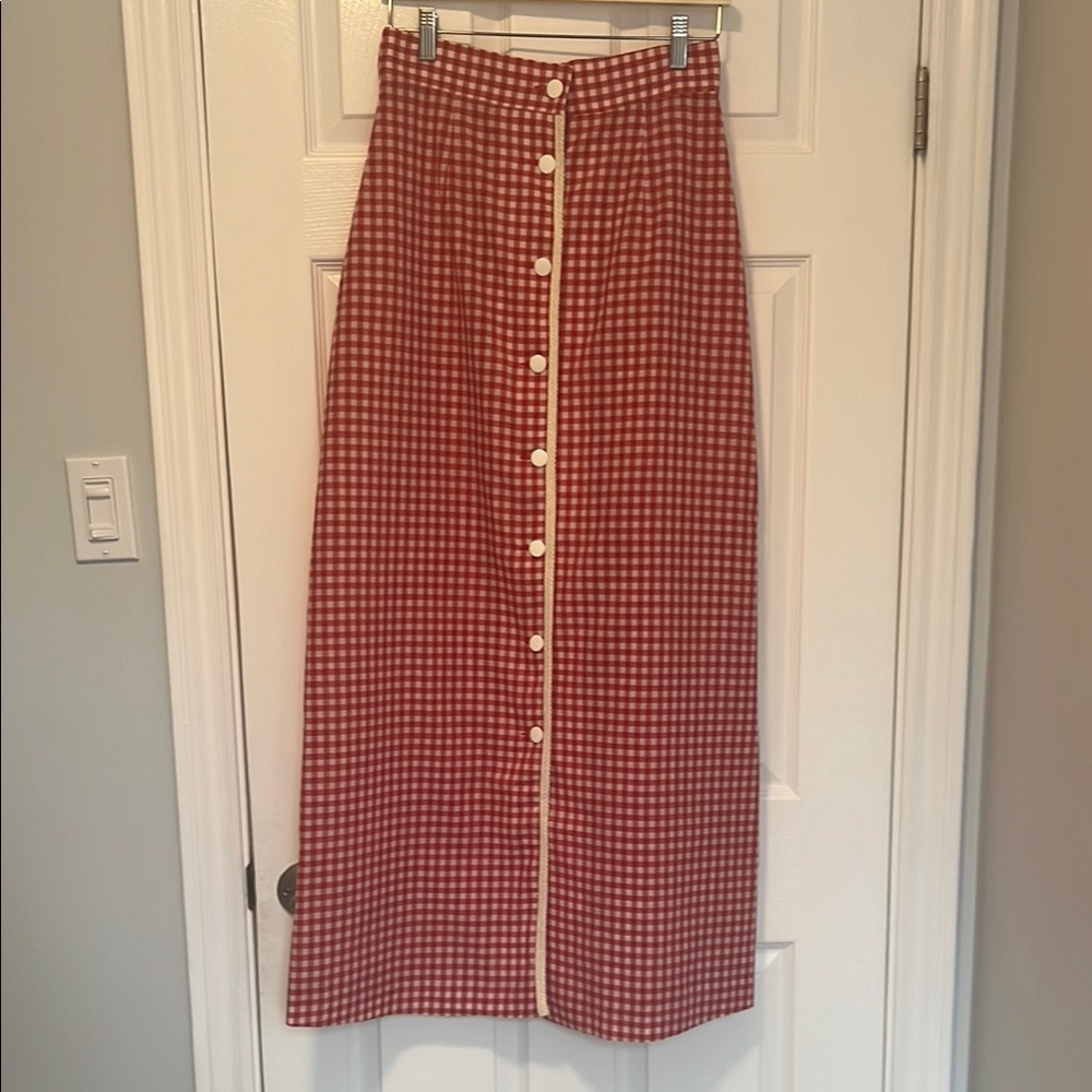 “Colette” Vintage Red and White skirt
